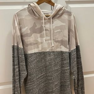 VS PINK Half Beige Camo Marl Gray Hoodie Pullover